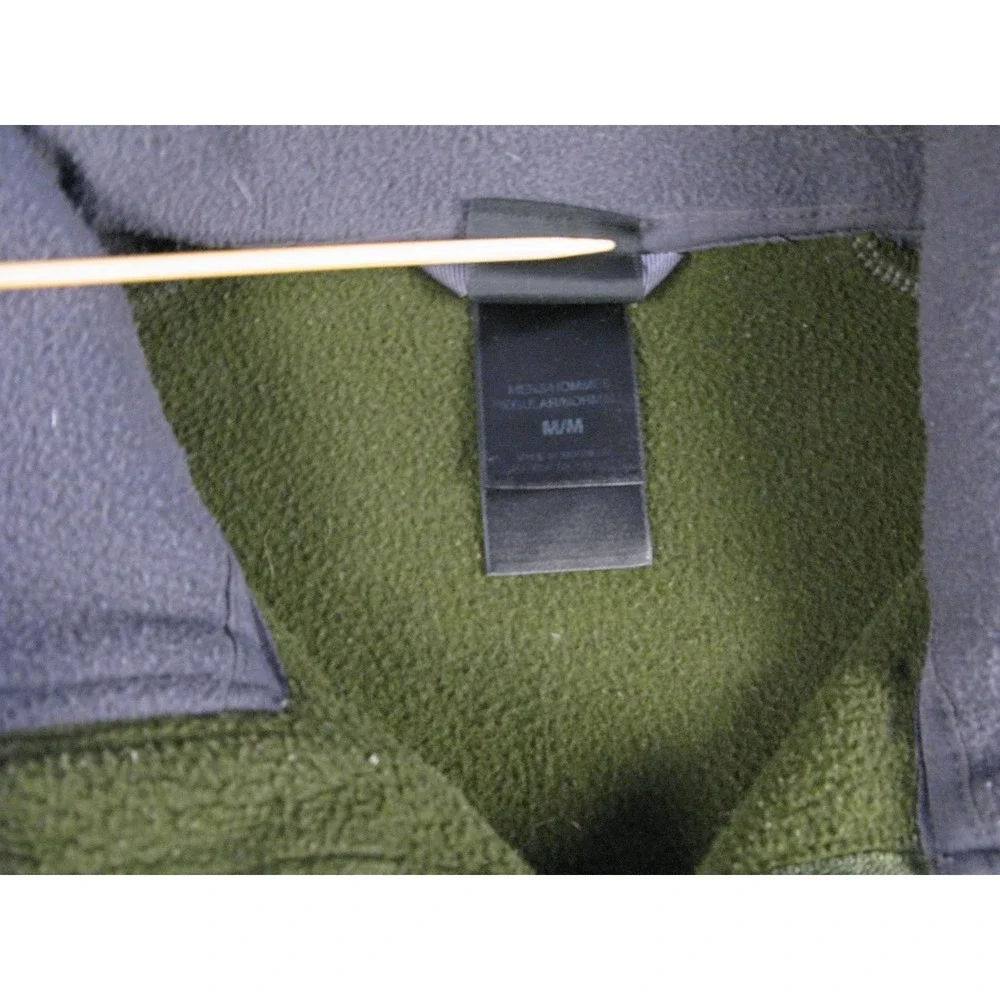 The North‎ Face Men's Fleece Jacket Green Gray Zip Up Outdoor Activewear #1950